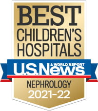 US News & World Report: Best Children's Hospital Badge - Nephrology